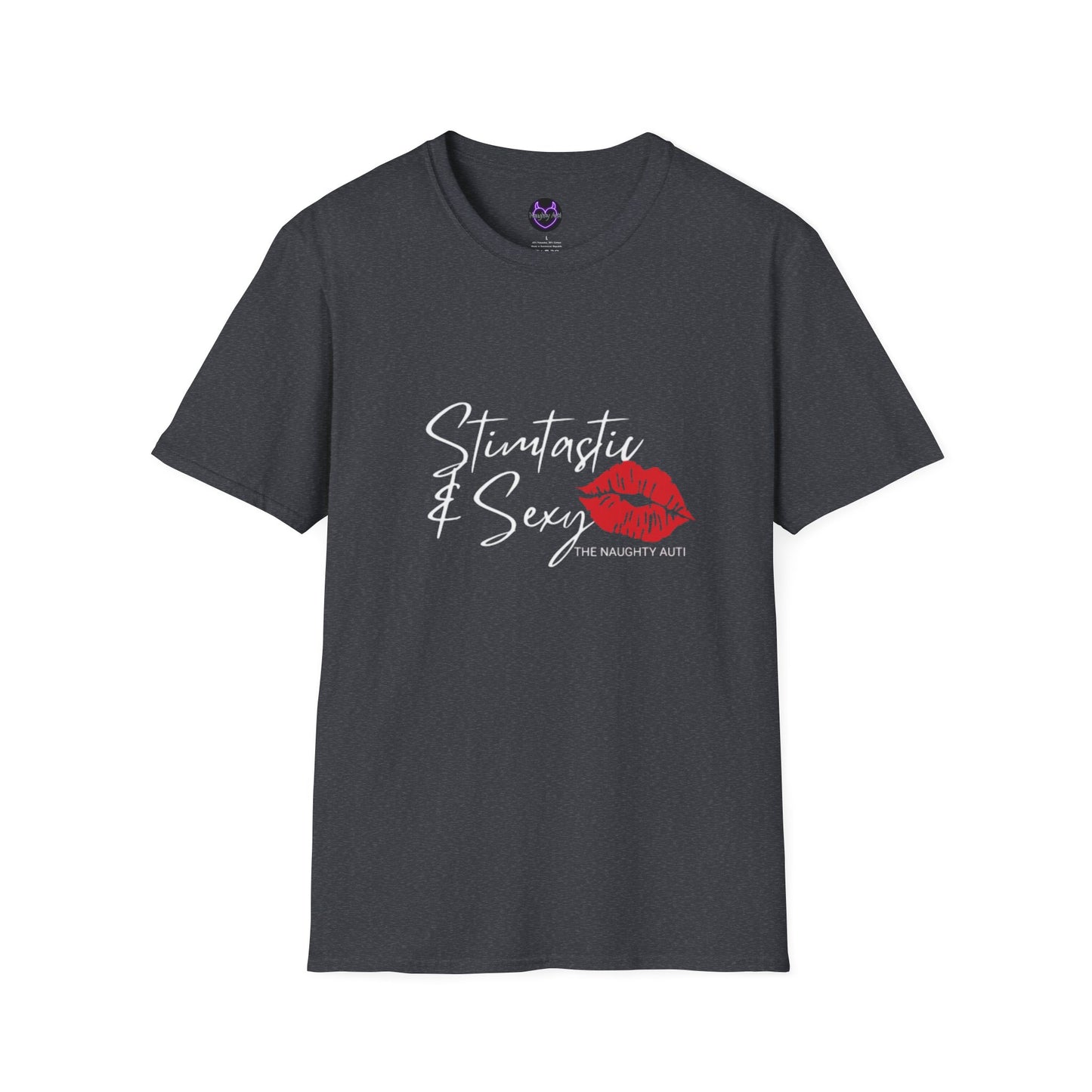 Unisex Softstyle T-Shirt with Lip Print - Perfect for Casual Days and Date Nights