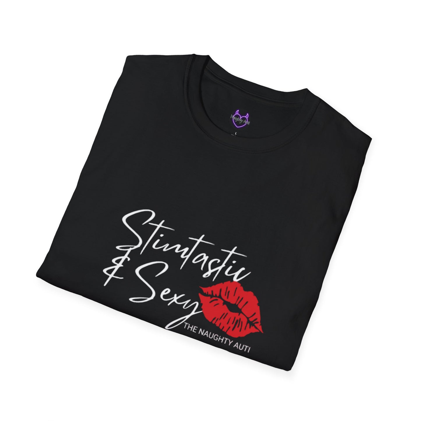 Unisex Softstyle T-Shirt with Lip Print - Perfect for Casual Days and Date Nights