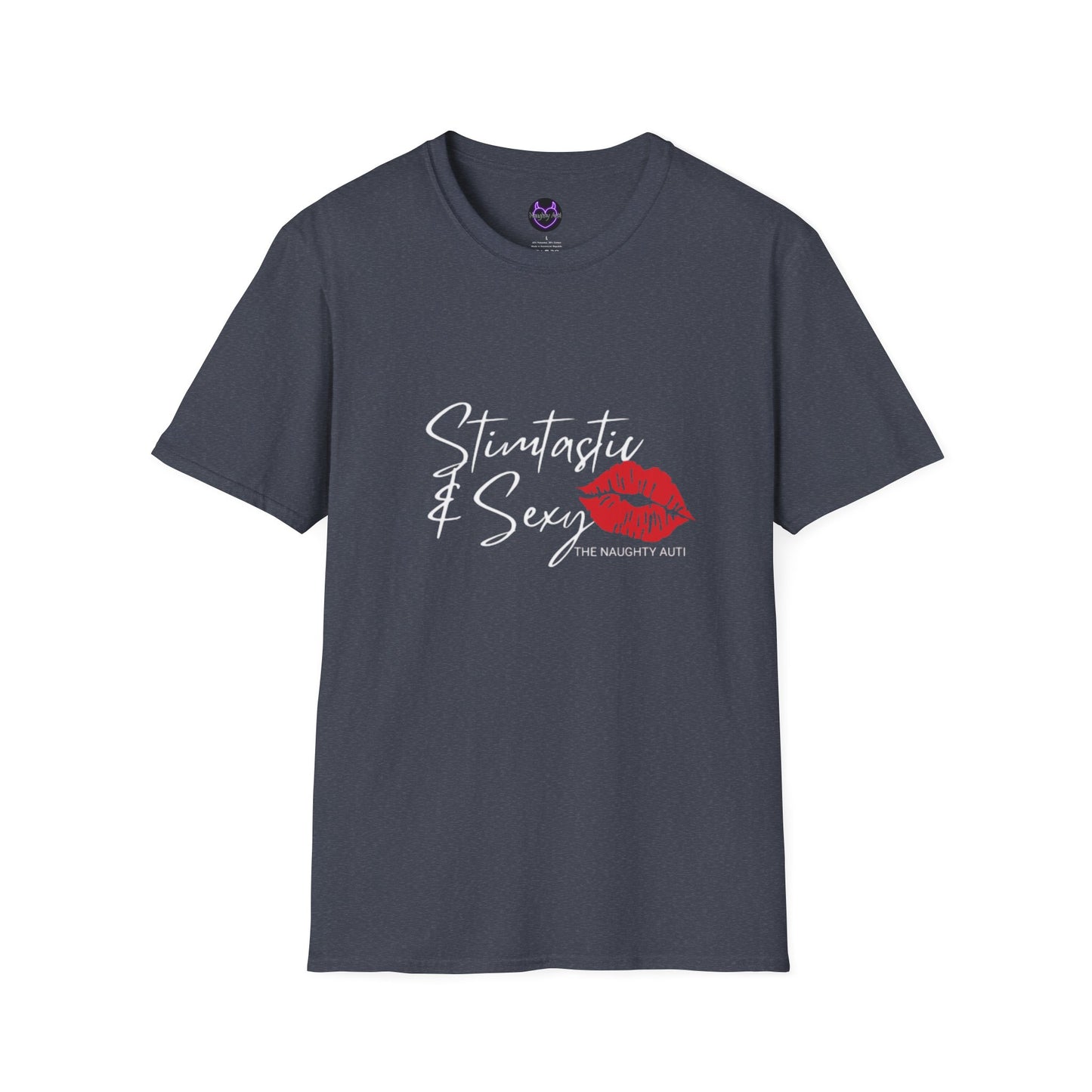 Unisex Softstyle T-Shirt with Lip Print - Perfect for Casual Days and Date Nights